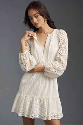 beaded white dress mini SEASHELL SILVER BEADED MINI DRESS