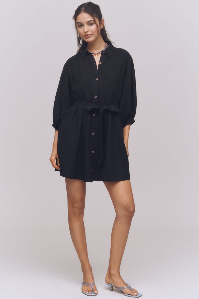 The Mona Linen Mini Shirt Dress by Maeve #2