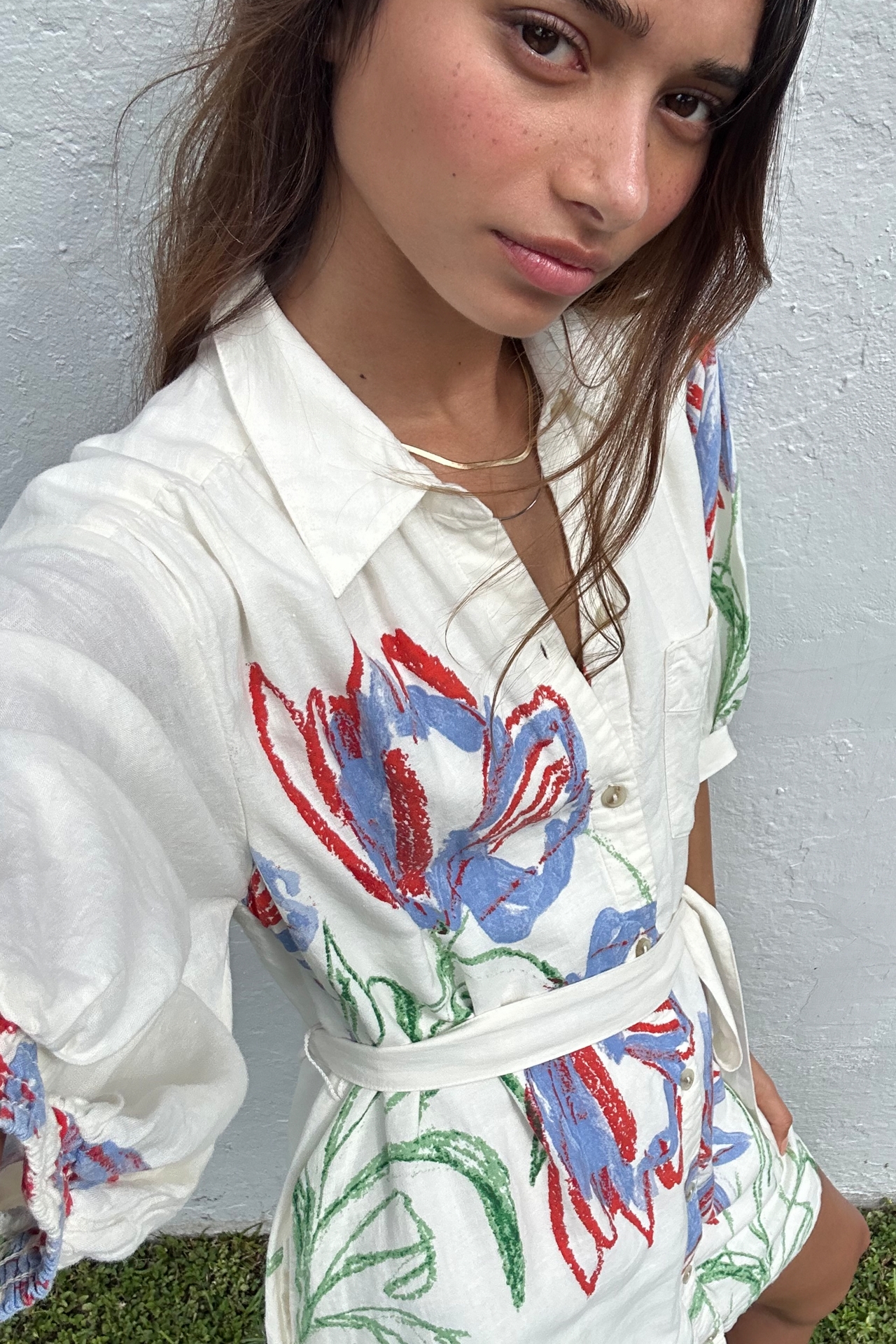 Mona Linen Mini Shirt Dress by Maeve
