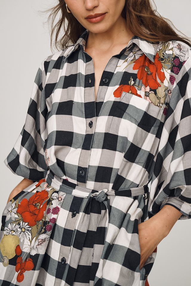 Mona Linen Mini Shirt Dress by Maeve | Anthropologie