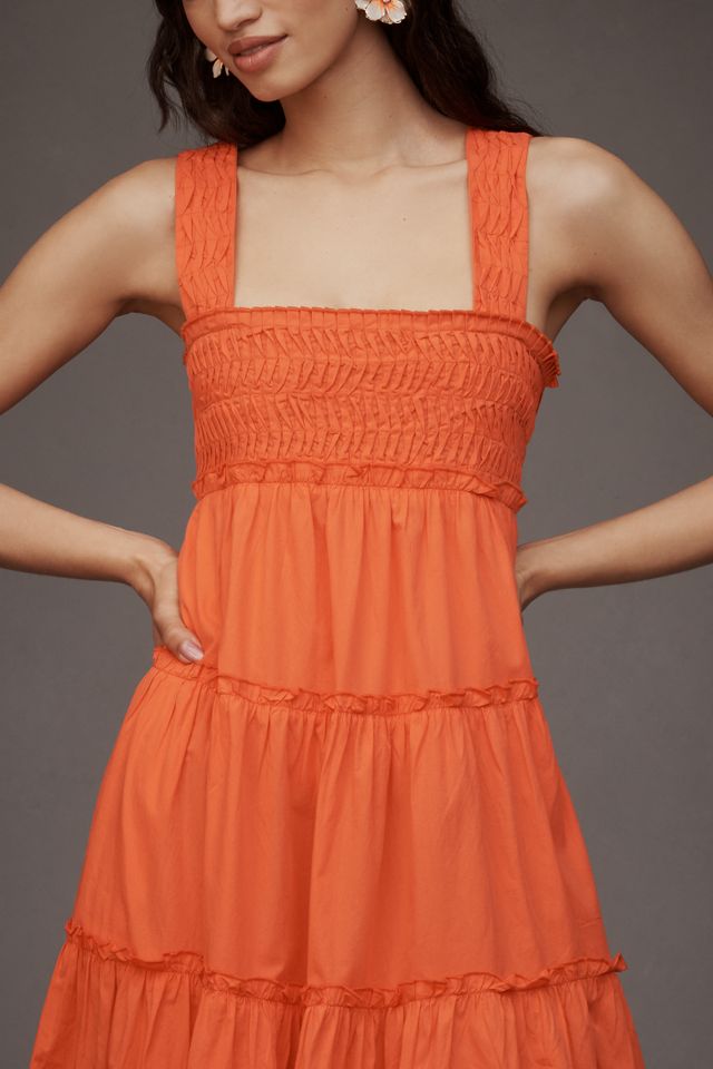 The Helena Square-Neck Smocked Tiered Midi Dress #2