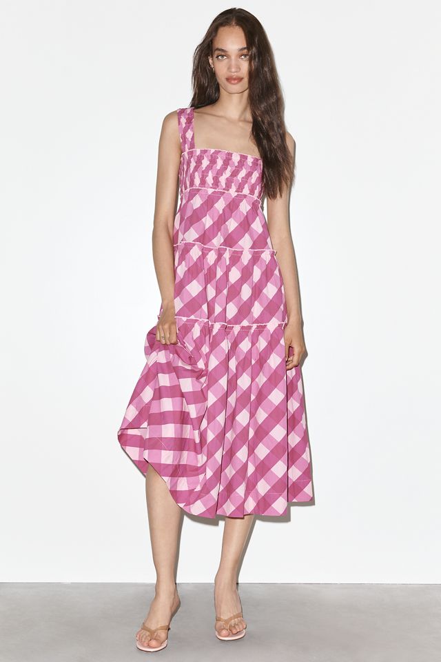 The Helena Square-Neck Smocked Tiered Midi Dress #3