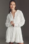 By Anthropologie Embroidered Mini Shirt Dress