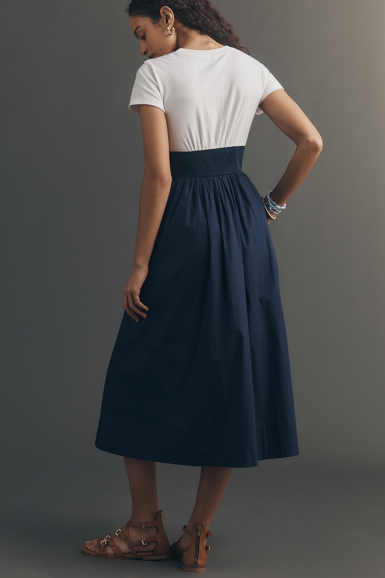 Maeve Bustier Twofer Midi Dress