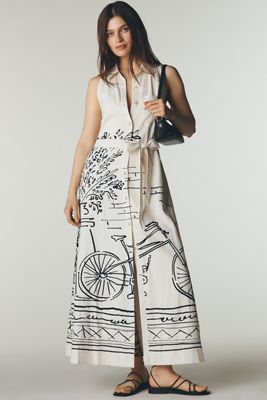 slim fit dress slacks Off-White Denim Fitted Midi Shirt Dress EDITH main image 1
