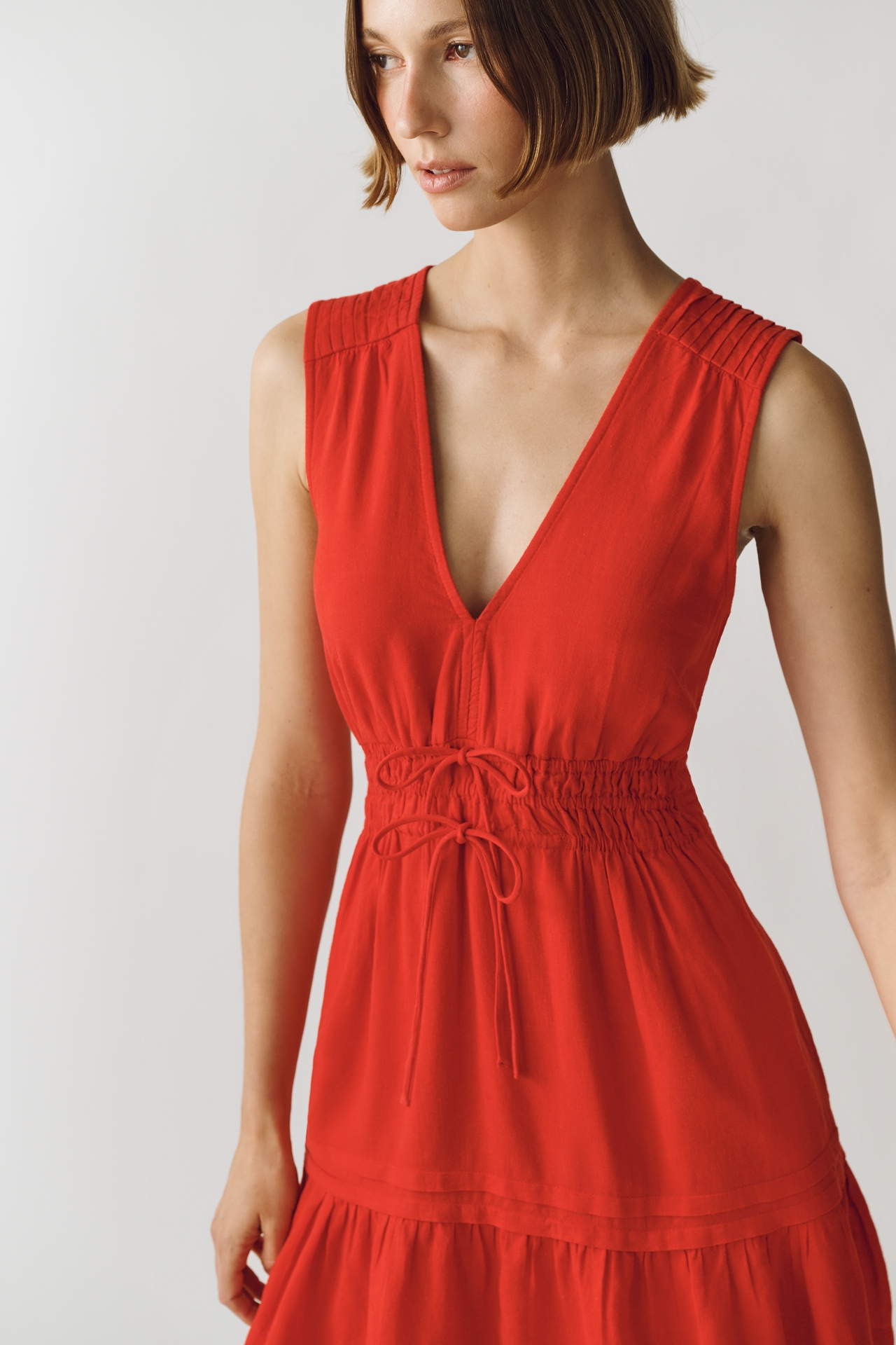 By Anthropologie Somerset Linen Blend Sleeveless Mini Dress
