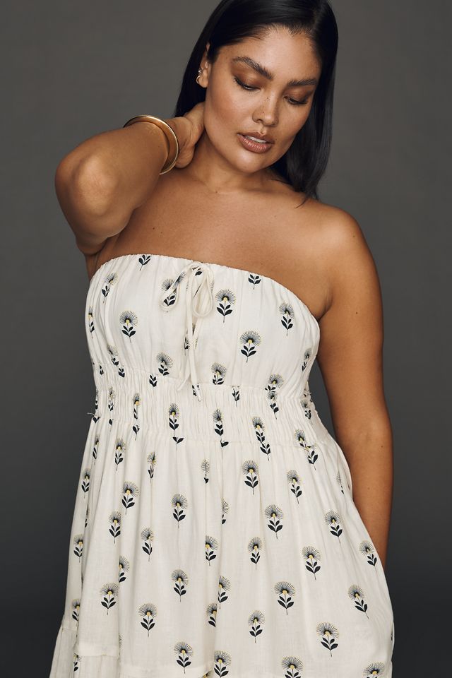 Somerset Linen Blend Strapless Midi Dress #4