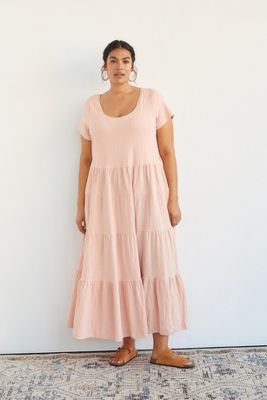 anthropologie gillian tiered maxi dress