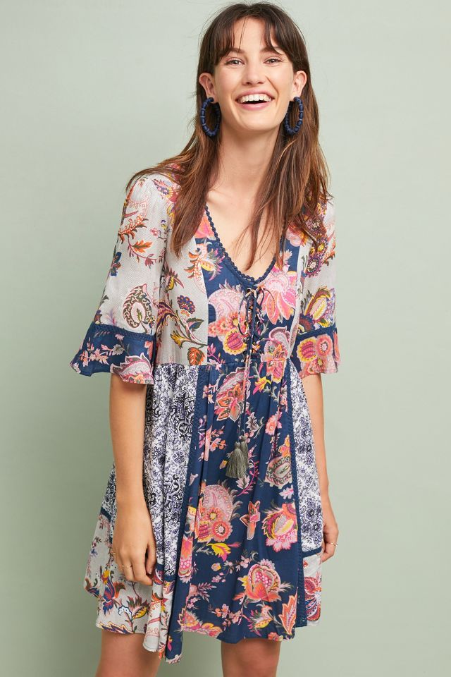 Patchwork Trapeze Dress