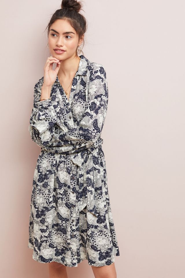 Colloquial Long-Sleeved Shirtdress #1