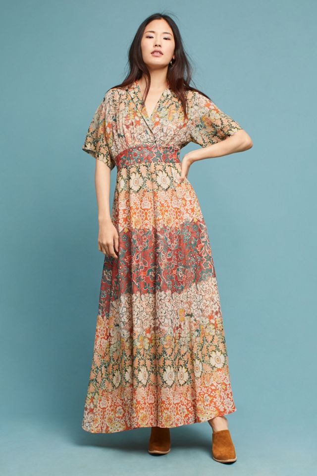 anthropologie silk maxi dresses Satin Maxi Dresses
