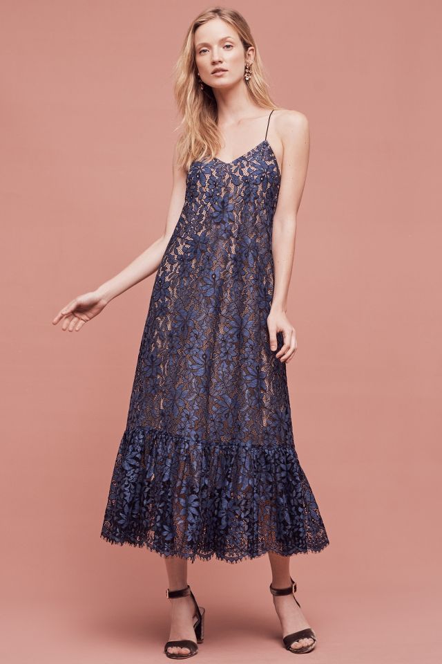 Anthropologie purple 2024 lace dress