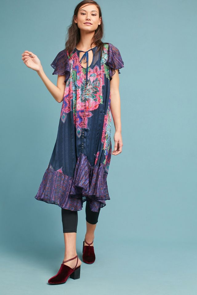 Loren Flutter-Sleeve Swing Dress #1