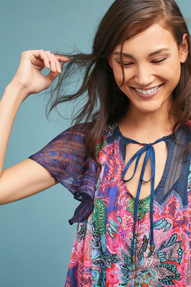 Loren Flutter-Sleeve Swing Dress #2