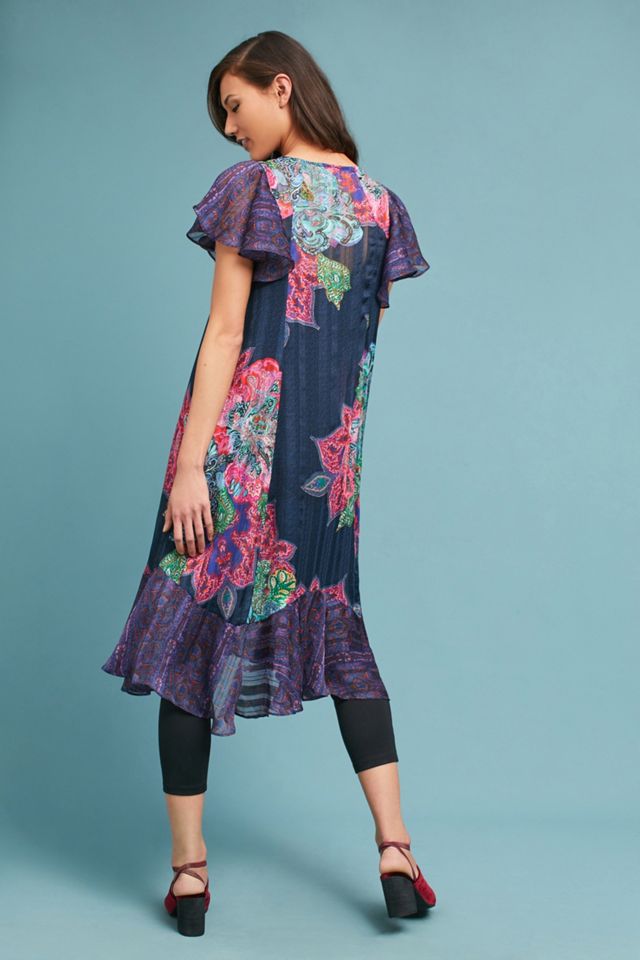 Loren Flutter-Sleeve Swing Dress #3