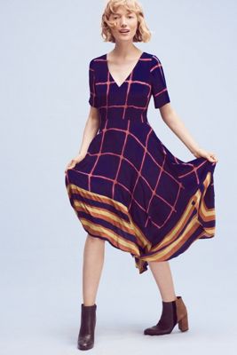 Striped Pane Midi Dress