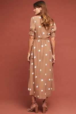 breanna polka dot wrap dress