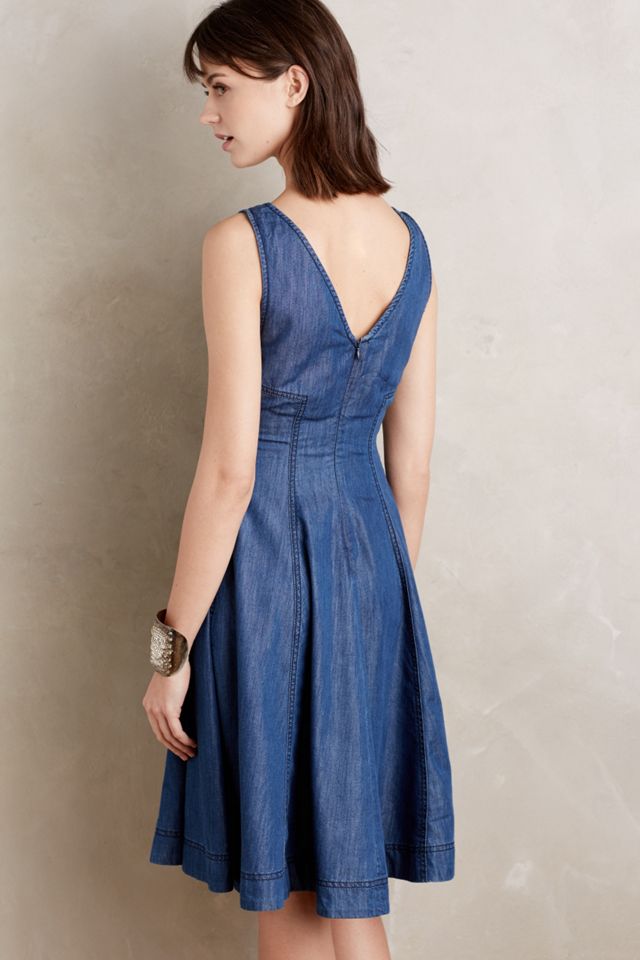 Seamed Denim Dress #1