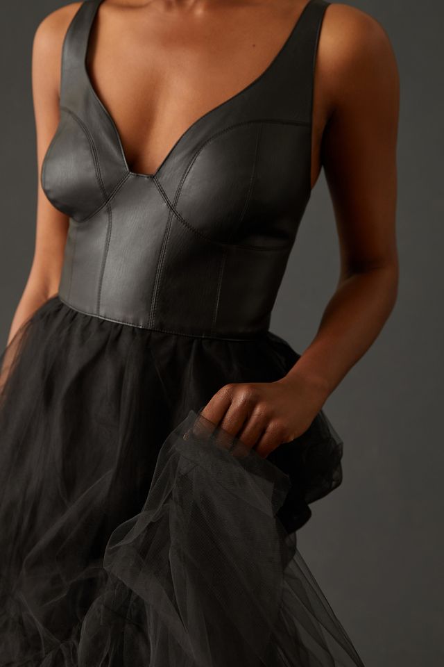 By Anthropologie Faux Leather Dress #2
