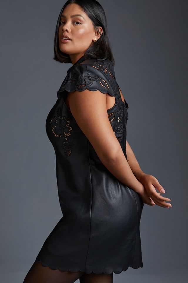 Robe Mini en Simili Cuir By Anthropologie #7