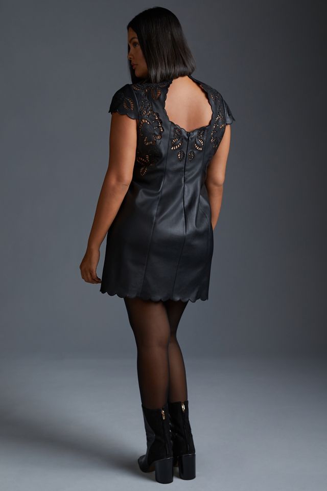 Robe Mini en Simili Cuir By Anthropologie #8