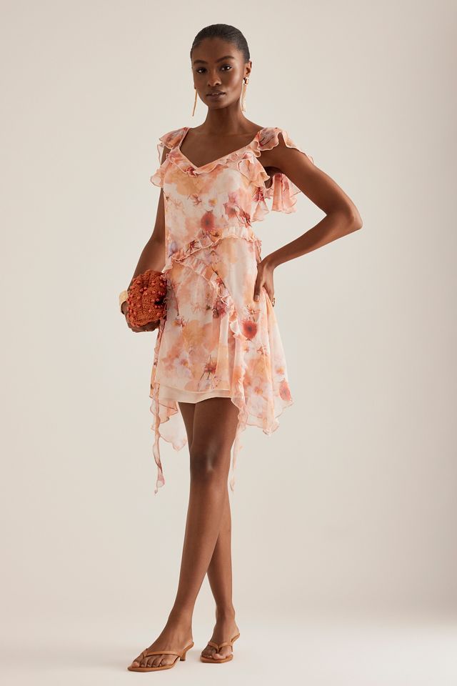 Robe Mini Volants en Mousseline By Anthropologie