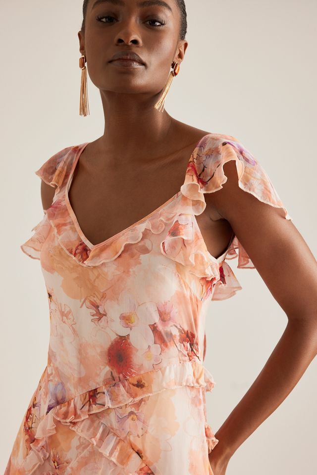 Robe Mini Volants en Mousseline By Anthropologie #5