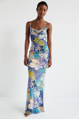 Cowl Neck Floral Maxi Dress | Anthropologie