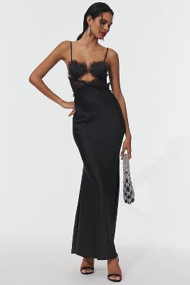FOR LOVE & LEMONS HEART MAXI SLIP DRESS
