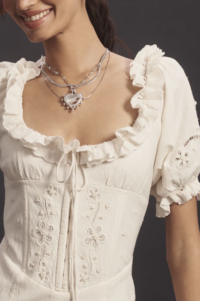 For Love & Lemons Adelie Short-Sleeve Maxi Dress | Anthropologie