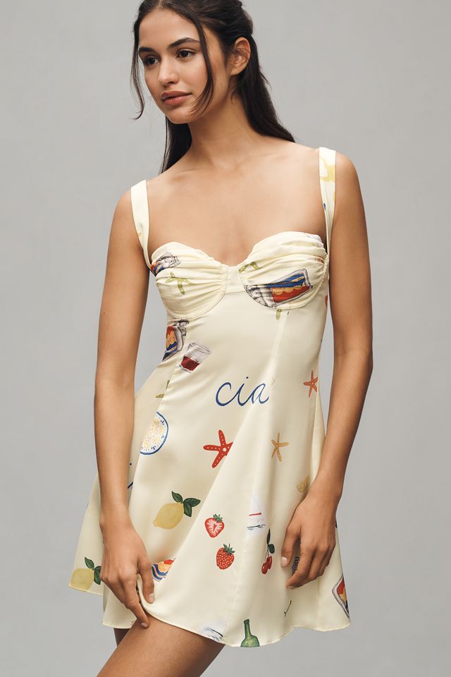For Love & Lemons Ciao Underwire Slip Mini Dress
