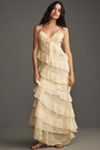 For Love & Lemons Debby Tiered Ruffle Midi Dress