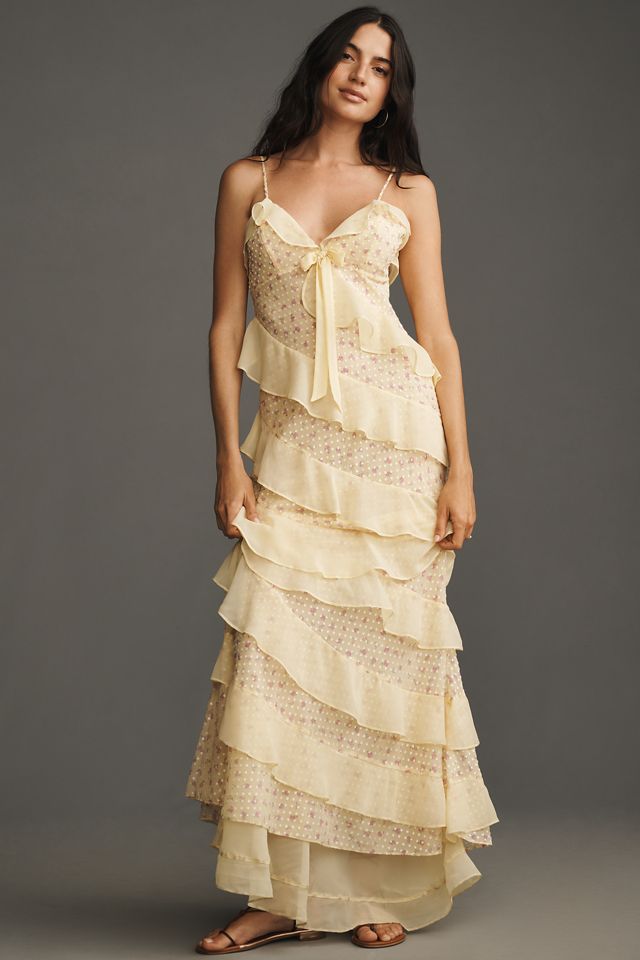 For Love & Lemons Debby Tiered Ruffle Midi Dress #2
