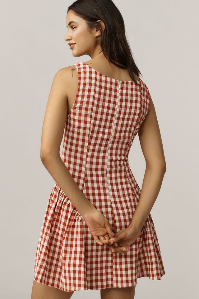 For Love & Lemons Pleated Gingham Mini Dress #1