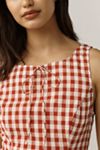 For Love & Lemons Pleated Gingham Mini Dress