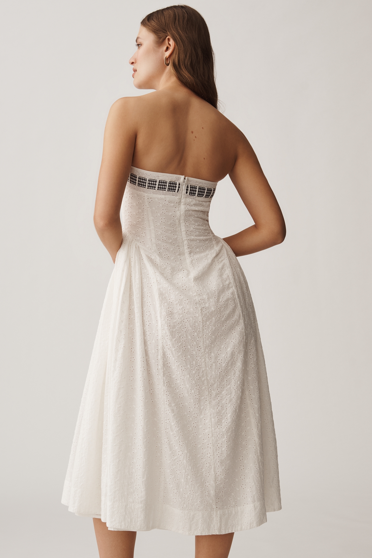 For Love & Lemons Rosie Strapless Bow Midi Dress