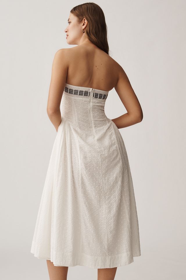 For Love & Lemons Rosie Strapless Bow Midi Dress #2