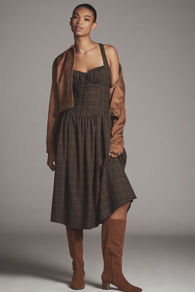 For Love & Lemons Halter Basque-Waist Midi Dress #2