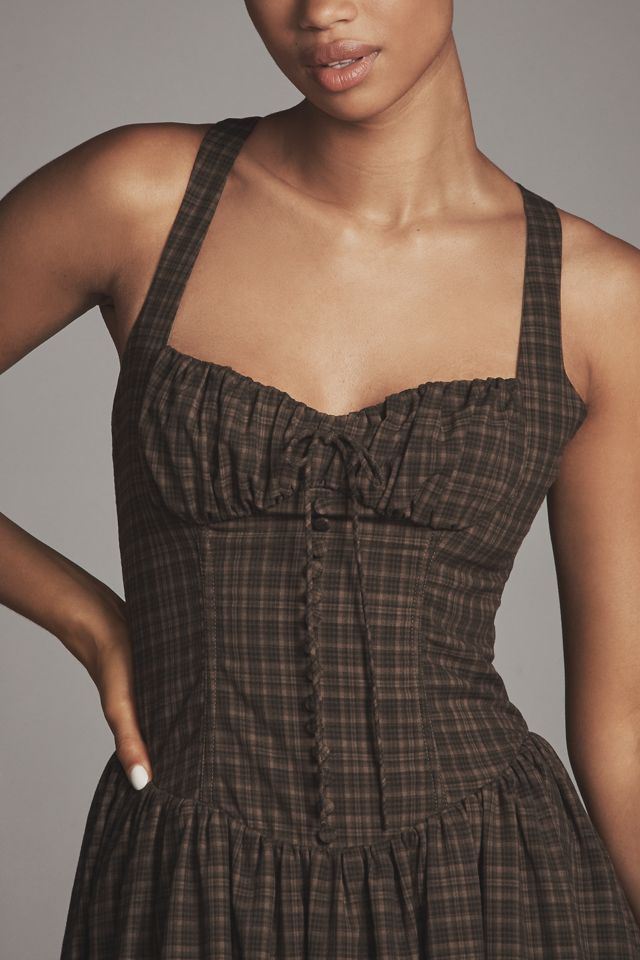 For Love & Lemons Halter Basque-Waist Midi Dress #3