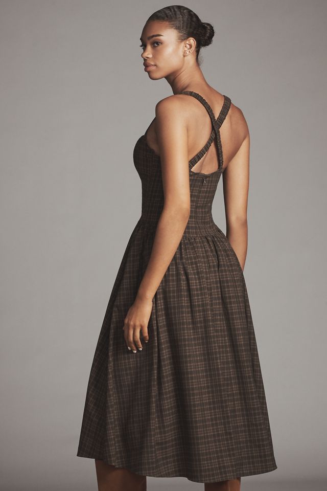 For Love & Lemons Halter Basque-Waist Midi Dress #4