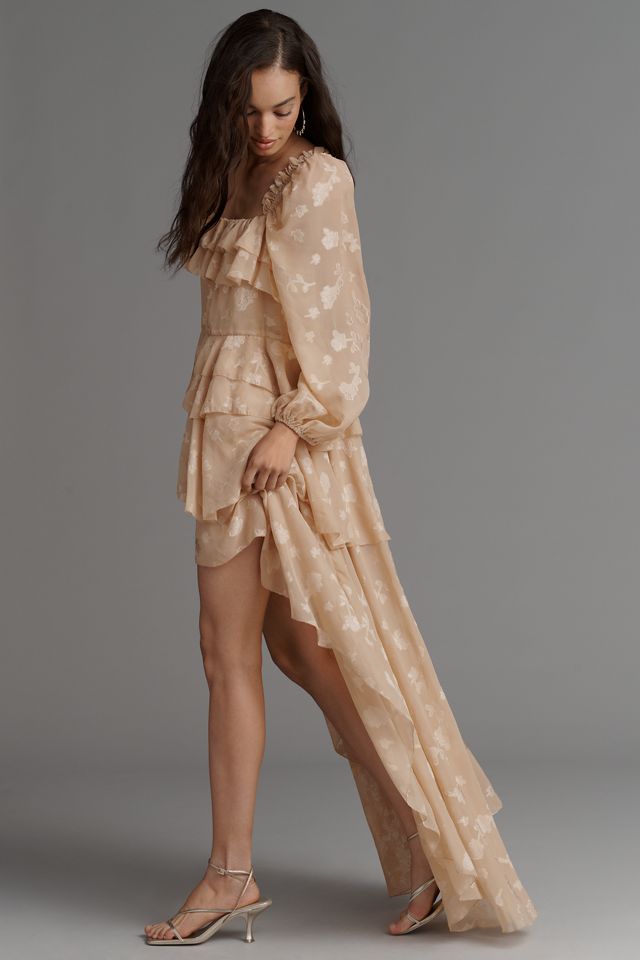 For Love & Lemons Colette Satin Burnout High-Low Dress #2