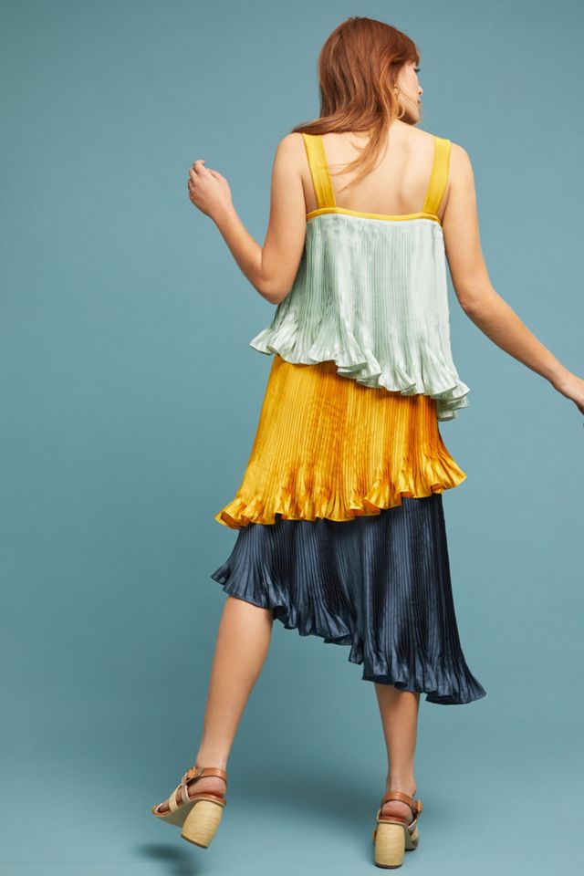Pleated Colorblock Dress #3