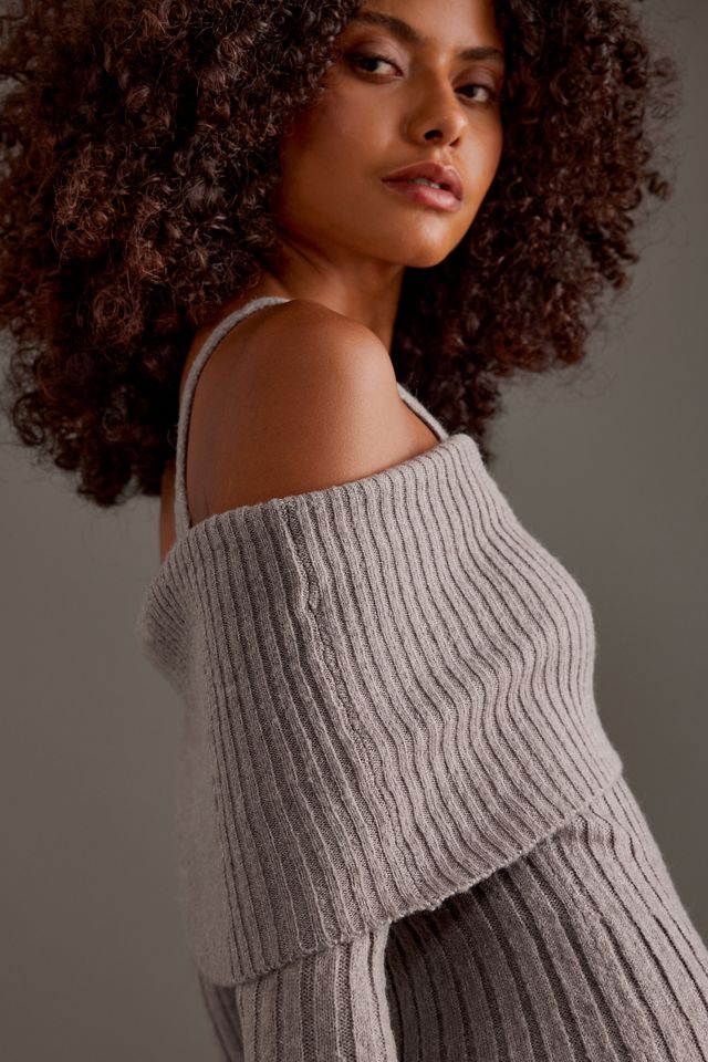 midi knit dresses Dakota Long Sleeve Powder Blue Midi Sweater Dress L