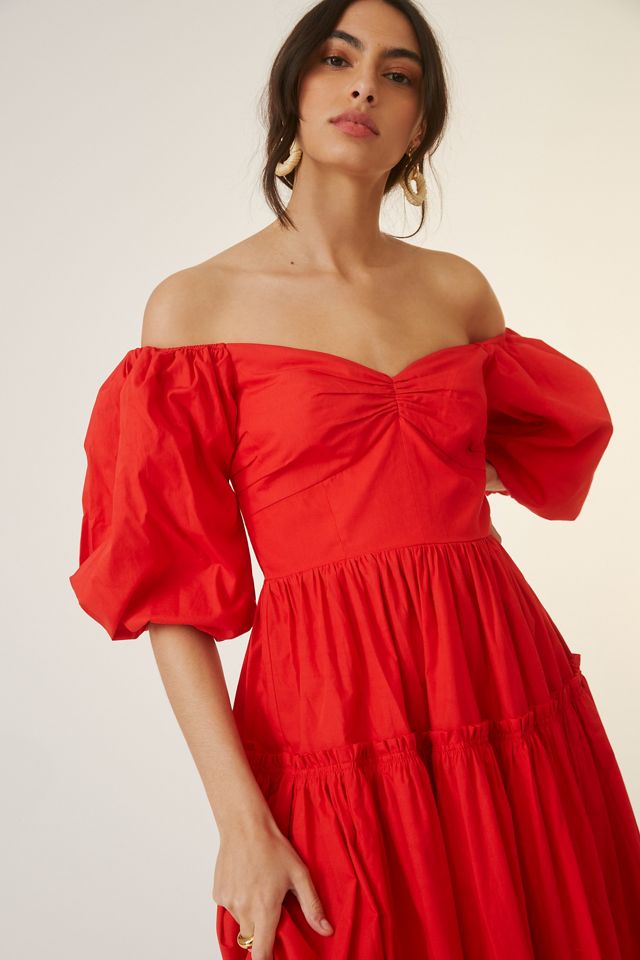 Off-The-Shoulder Poplin Midi Dress #2