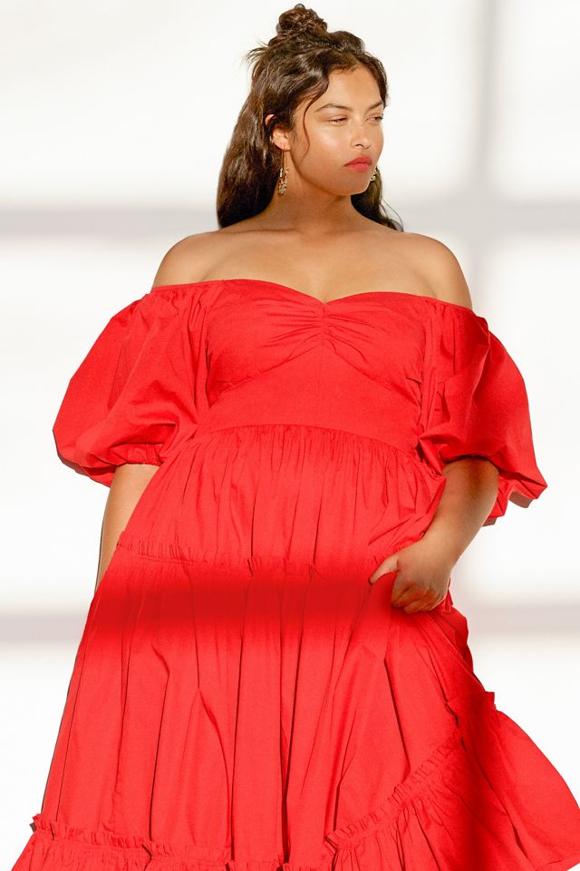 Off-The-Shoulder Poplin Midi Dress #9