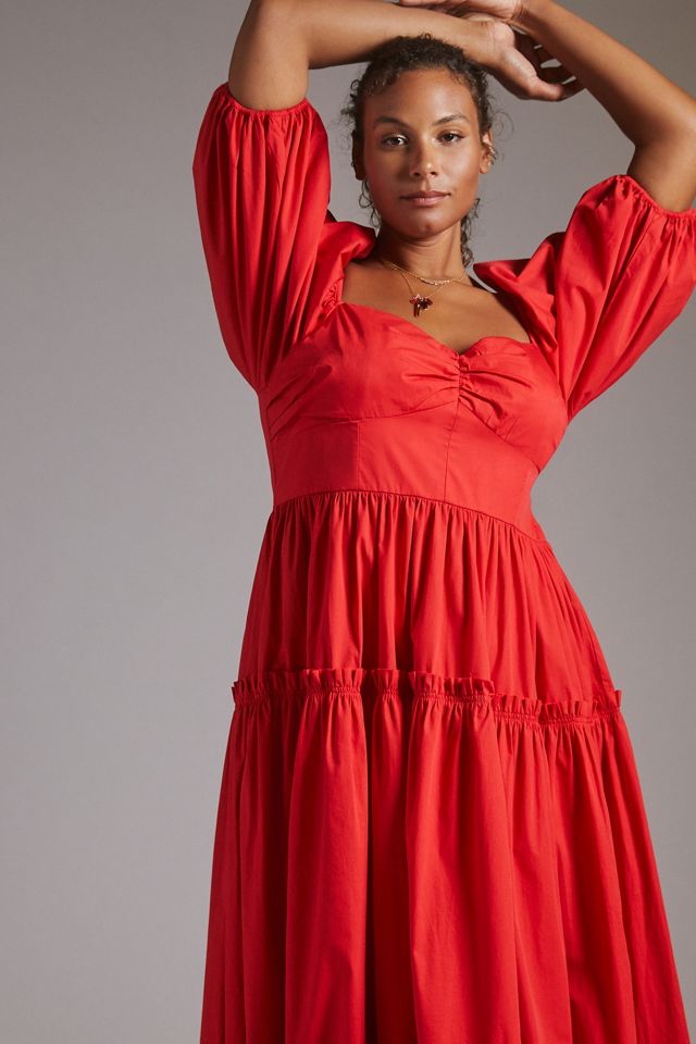 Off-The-Shoulder Poplin Midi Dress #7