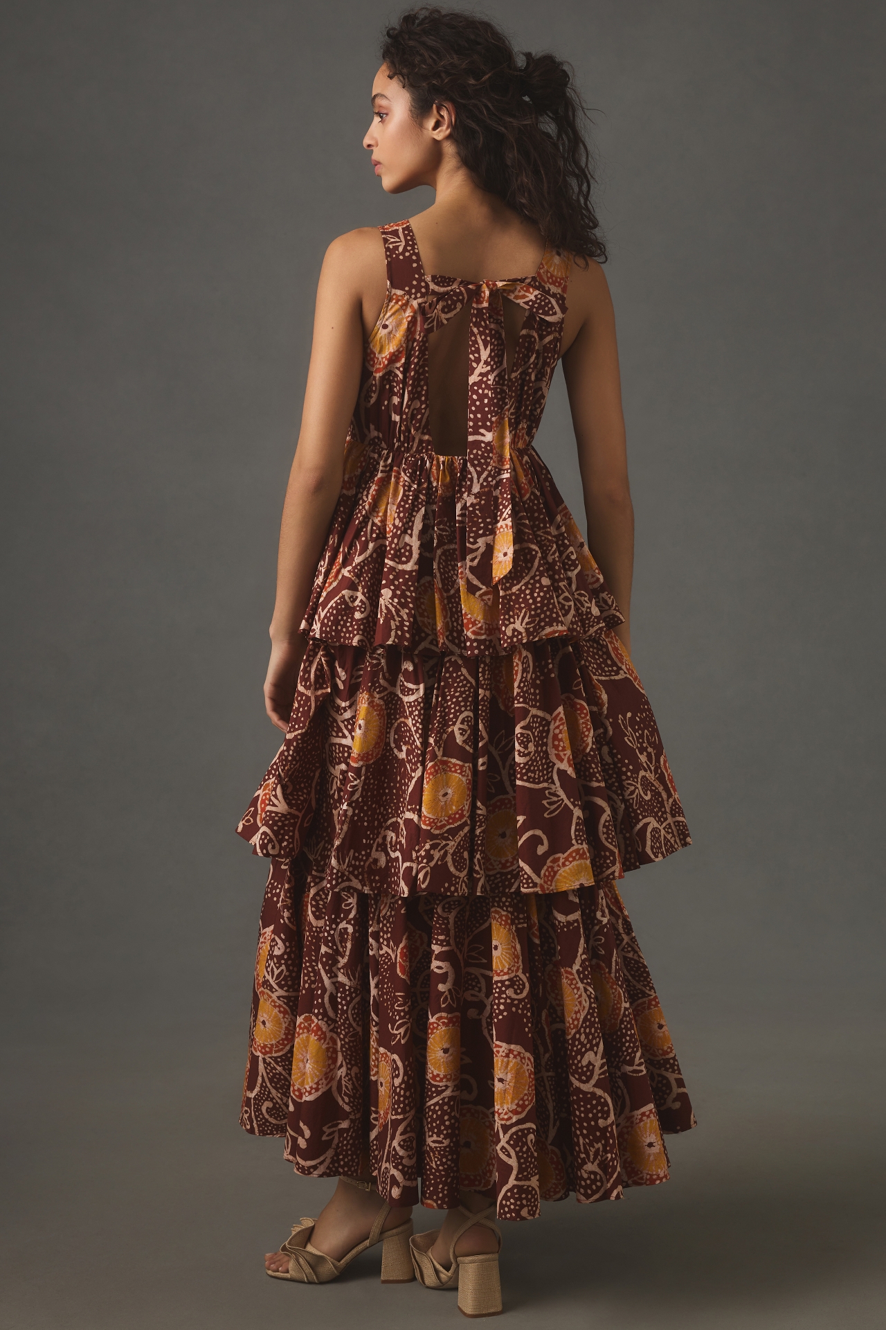 Atsu V-Neck Floral Tiered Maxi Dress