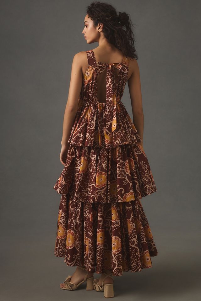 Atsu V-Neck Floral Tiered Maxi Dress #1