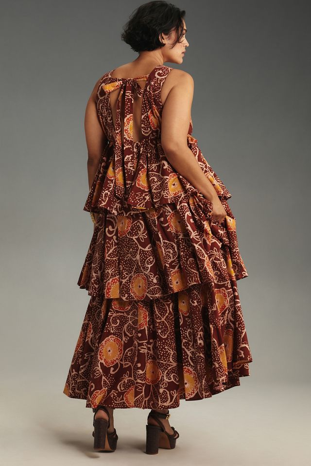 Atsu V-Neck Floral Tiered Maxi Dress #5