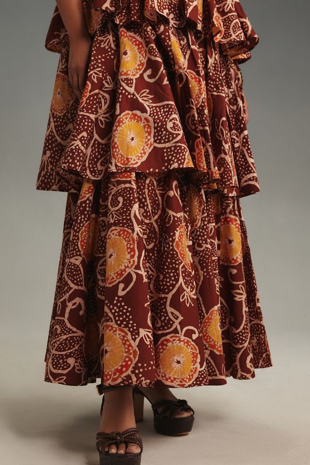 Atsu V-Neck Floral Tiered Maxi Dress #7